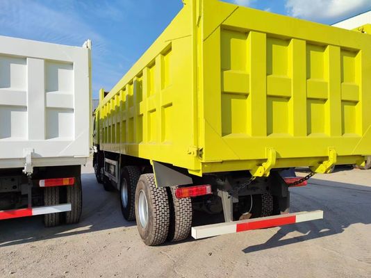 Camión de segunda mano amarillo con motor Weichai 12 ruedas 10200*2500*3300mm Certificado ECE