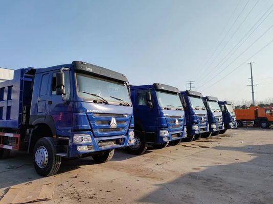 Tipo de transmisión manual 6×4 rueda motriz Sinotruck HOWO camión de descarga azul 10 neumáticos