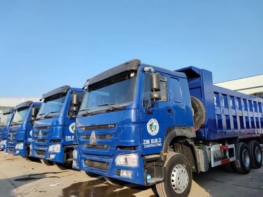 Tipo de transmisión manual 6×4 rueda motriz Sinotruck HOWO camión de descarga azul 10 neumáticos