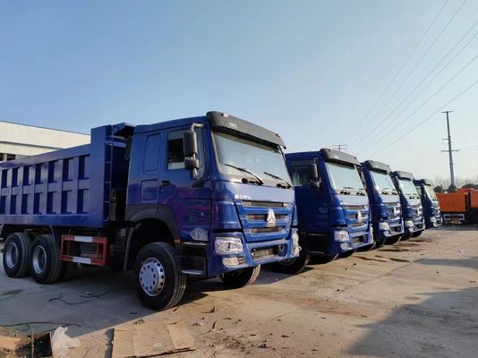 Tipo de transmisión manual 6×4 rueda motriz Sinotruck HOWO camión de descarga azul 10 neumáticos