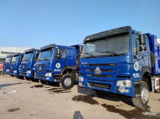 Tipo de transmisión manual 6×4 rueda motriz Sinotruck HOWO camión de descarga azul 10 neumáticos