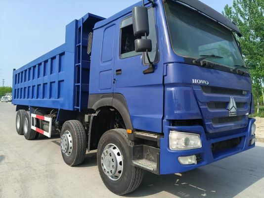 Sinotruk HOWO 8*4 de segunda mano azul con capacidad de motor de 6-8L y manejo a mano derecha