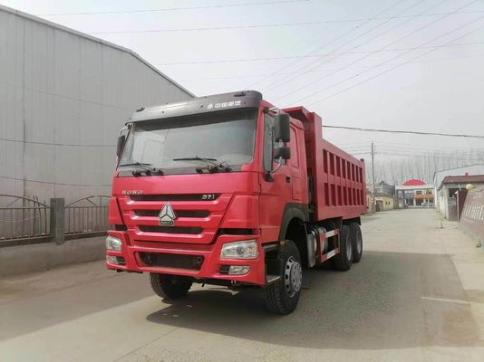 6X4 HOWO 16 20 metros cúbicos 10 ruedas motor diesel minería camión de descarga camión de retroceso en rojo