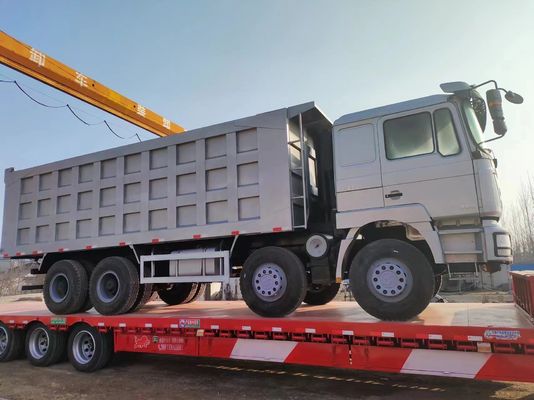 Shacman 8X4 camión de descarga usado 375HP 12 ruedas 40t estilo de elevación delantera potencia 351-450hp